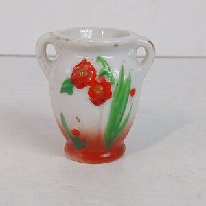 Vintage Occupied Japan Porcelain Bud Vase W/ Flowers